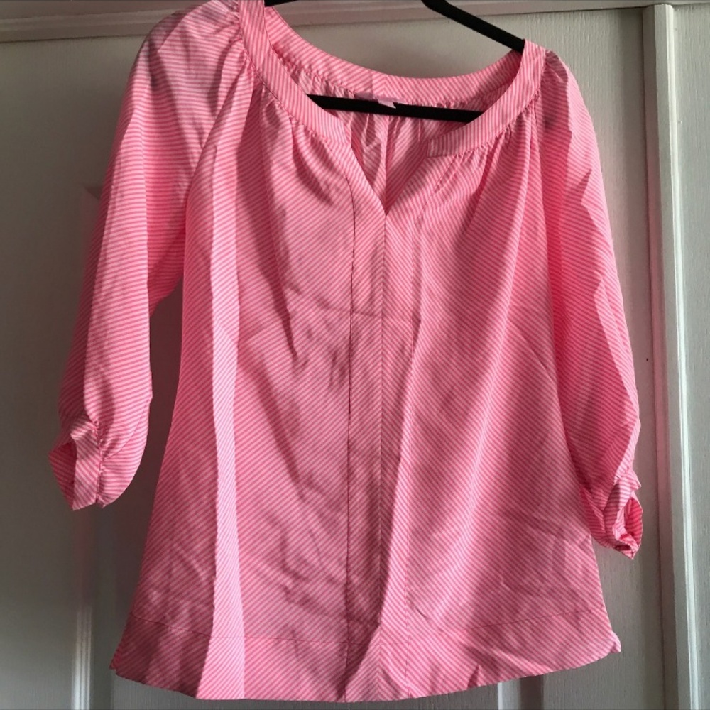 Lilly Pulitzer 3/4 Sleeve Stripe Silk Top